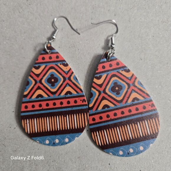 Handmade Jewelry - ❤️3/$15 Western Faux Leather Earrings Native American Star Boho Aztec Geometric